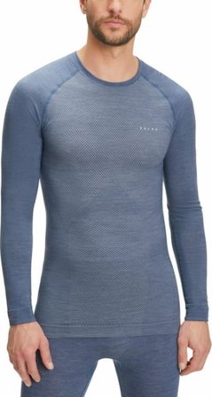 Falke Men's Long Sleeved Shirt Wool-Tech Light Men base layer tops Blue M