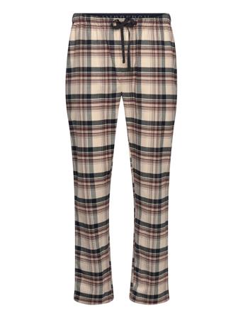 Checked Brushed Pyjama Pants Burgundy Lindbergh