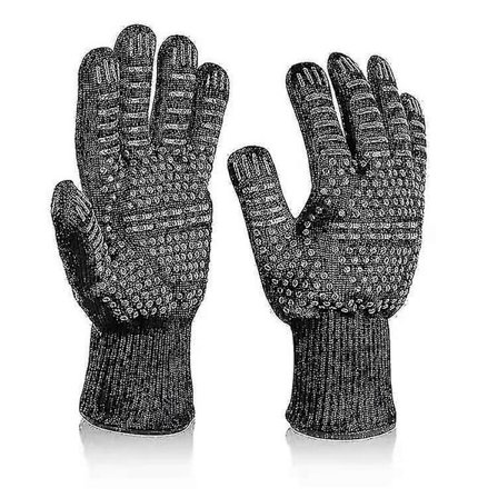 Grillhansker Varmebestandig Grillhanske 800 Grader Brannsikre Hansker Matlagingshansker Bakehansker For Kjøkken & Grill Bbq Ovnshansker, Svart Hy U