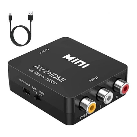 AV-HD Multimedia Interface -muunnin 1080P Plug and Play RCA komposiitti AV -sovitin pelikonsolille DVD-soittimelle TV Musta