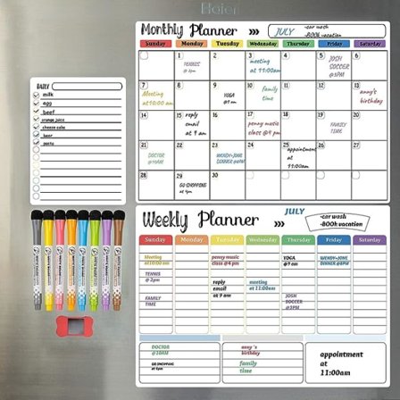 Whiteboardkalender, magnetisk kjøleskapskalender, månedskalender_yux