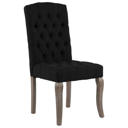 Vidaxl Matstolar 2 St Svart Linnedesign Tyg Svart