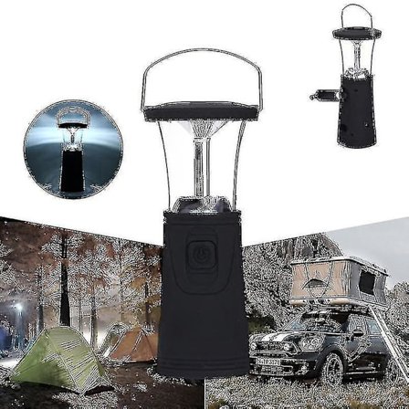 Håndsveivet Solcellelampe Multifunksjonell LED Nødlampe Utendørs Campinglanterne[D]