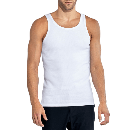 Bread & Boxers Ribbed Tank 2-pack Underlinnen t-shirts Herr Vit M