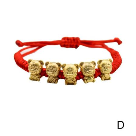 Mascot Five Fortunes Golden Tiger Red String Armband 2022 Chine