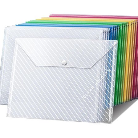 Dokumentmapp, Dokumentmapp A4 Portfölj, 50 Stycken Plastkuvertmapp, A4 Brevstorlek Sedelpappershållare Färgkuvert, Färg