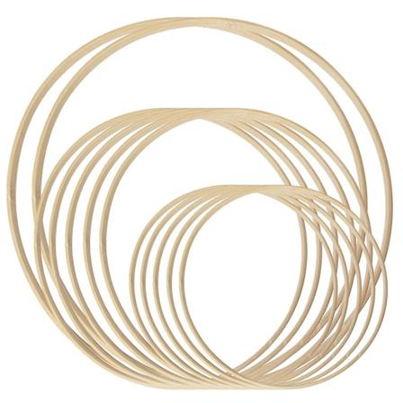 Drømmefanger ringer 12 stk tre bambus floral ring for DIY krans dekor bryllup krans dekor og vegg