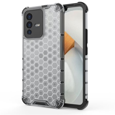 Pansret honeycomb-cover med gelramme til Vivo V23 5G transparent