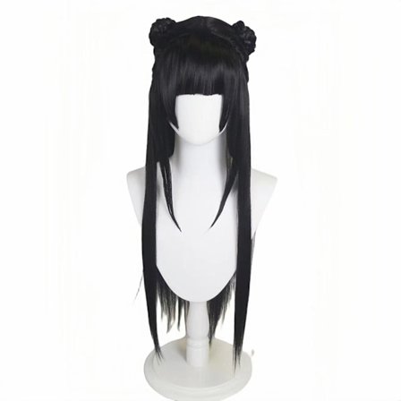 COS parykk svart søt rett hårknute