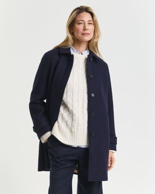 GANT - Bilfrakk i ullblanding til dame evening blue