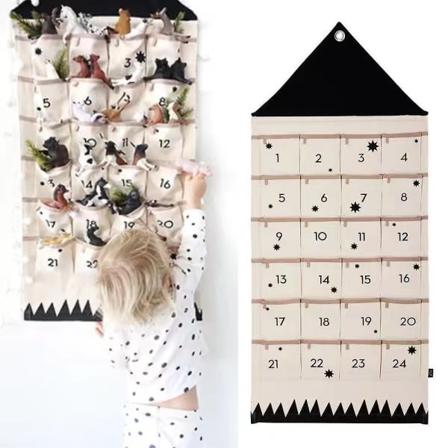 Christmas Countdown Kalender Xmas Hängande Fickor Present