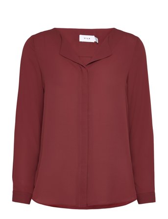 Vilucy L/S Shirt Bluse Langermet Burgunder Vila*Betinget Tilbud