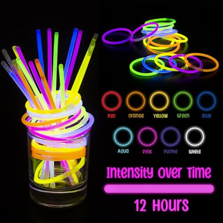 Premium Glow Sticks - Skapa Neonhalsband, Armband och Armringar, Blandade Färgade Glow Sticks för Barnkalas, Födelsedag, Bröllopspresenter, 100 st