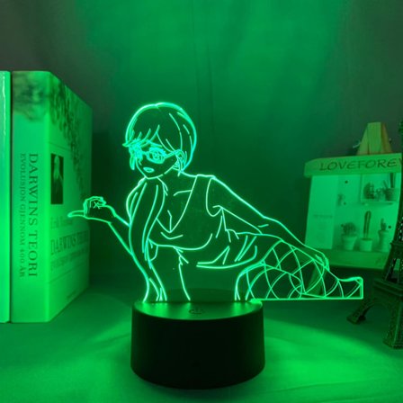 WJ Anime Ett par gökar Lärare Erika 3D LED nattlampa för rumsdekor Nattlampa Födelsedagspresent Sänglampa LED-lampa Manga Waifu