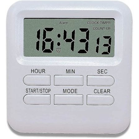 Digitaalinen ajastin 3-in-1 kello/herätyskellotoiminnolla, magneettinen keittiöajastin, laskentataajuuden ajastin, keittiö/työhuone/urheilun 