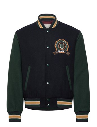 GANT Wool Mix Varsity Jacket - Black - XL