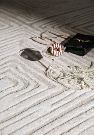 Alfombra De Cocina Tuscany 100X160 Cotone Bianco Crema