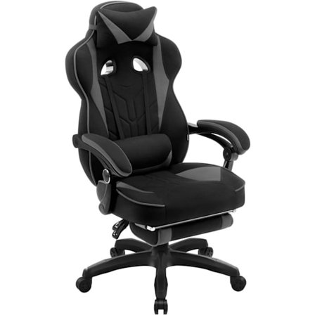 Rootz Gaming Chair - Office Chair - Ergonomic Chair - Breattable Elastic Fabric - Gray - Stöder 150 kg - Seat 55x51cm - Ryggstödhöjd 76,5 cm