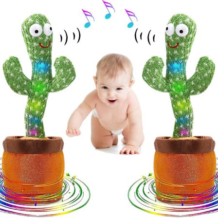 Nytt set, Talkaktusleksaker som upprepar vad du säger, lyser, sjunger och dansar (2 st)