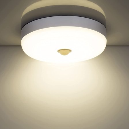 Bevegelsessensor LED-taklampe 05W 6000K Hvit lys Vanntett