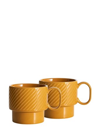 Sagaform Coffee & More Tea Mug, 2-Pcs - Yellow - ONE SIZE