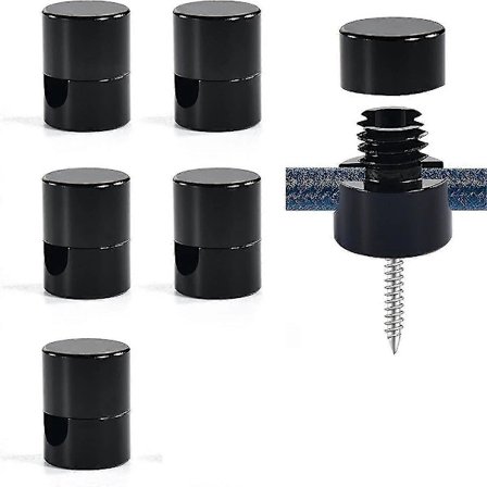 6-pack Aluminium Kronljuskrok för Takupphängning, Takkrokar för Hängande Lampor Svart