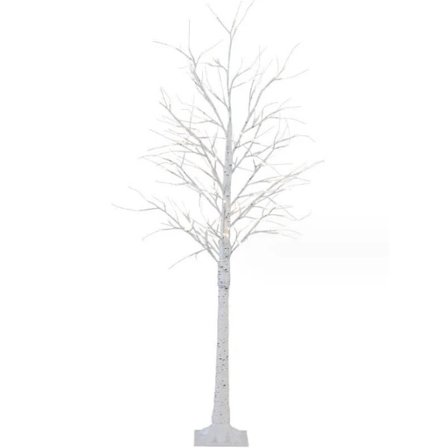 Lysende hvidt juletræ med 24 varmt hvide LED-batteridrevne lysgrene til hjemmefest, bryllup, påske, juledekoration