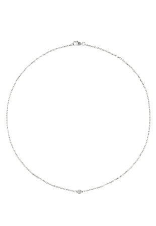 Mockberg Thin Diamond Steel 400 mm Necklace Smycken & klockor Dam Silver ONESIZE