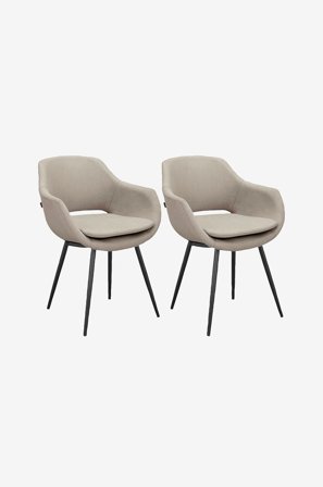 Loft24 - Spisebordsstol Kobe, 2 stk. - Hvid - Stole med armlæn - Fra Homeroom