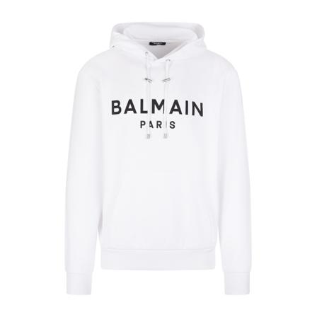 Balmain Hoodie Hvid, Herre