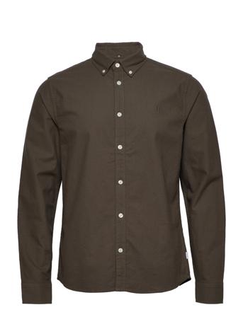 Kristian Oxford Shirt Skjorta Casual Khaki Green Les Deux
