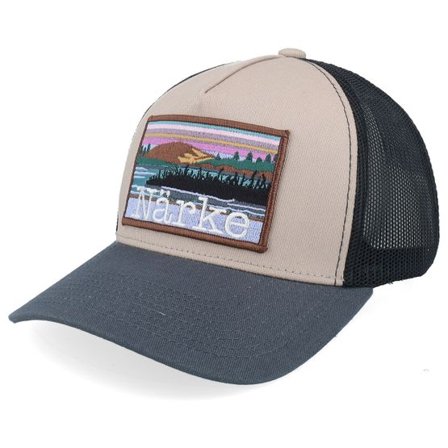 Wild Spirit - Svart snapback Keps - Swedish Närke Landscape Light Grey/Black/Charcoal A-frame Trucker @ Hatstore
