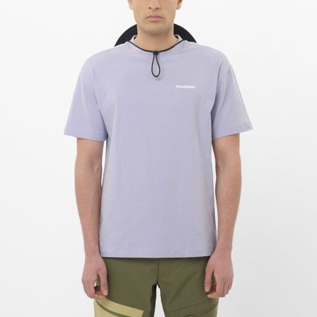Salomon - T-shirt à manches courtes pour homme Chest Logo - Cosmic Sky