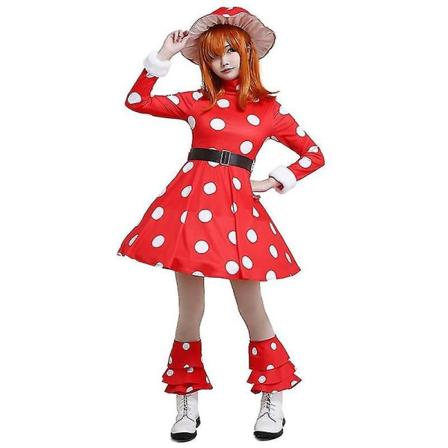 3xl Anime My Hero Academia Kinoko Komori Cosplay-asu Punainen Mushroom Mekkopuku Hattu Halloween Joulu Aikuisille L