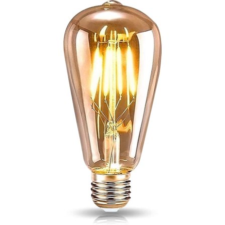 Edison LED-pære, E27 Vintage Edison LED-pære Retro 4W Pære ST64 Nostalgisk Antik Dekorativ Lampe