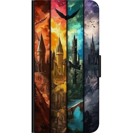 Kompatibelt Plånboksfodral till Samsung Samsung Galaxy Note10 Lite Fyra magiska slott i olika elementfärger, episk fantasykonst med eld vatten luft