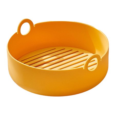 Tjock Värmebeständig Silikon Air Fryer Liner Rund Gul Bakform för Ugn och Grill