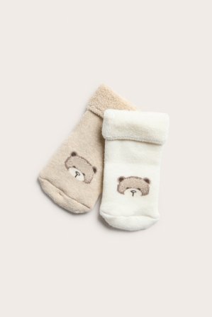 Newbie | 2-pk. sokker med bamser | Offwhite