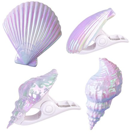 4 stk. elektropletterte strandhåndkleklemmer klesklyper håndkleholder