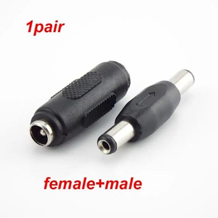 5,5 mm*2,1 mm Hane Till Hane DC Strömkontakt och Hona Till Hona Uttagskontakt För CCTV Camcer Panelmonteringsadapter