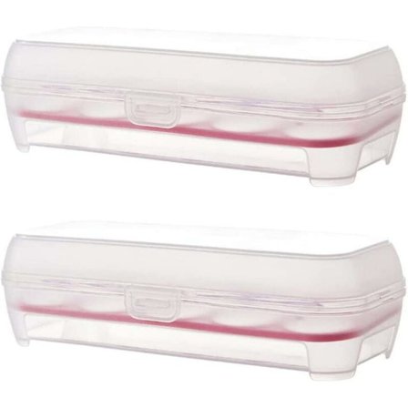 2 st äggbrickor i plast till kylskåp, äggbricka med lock, äggdispenser, äggförvaring