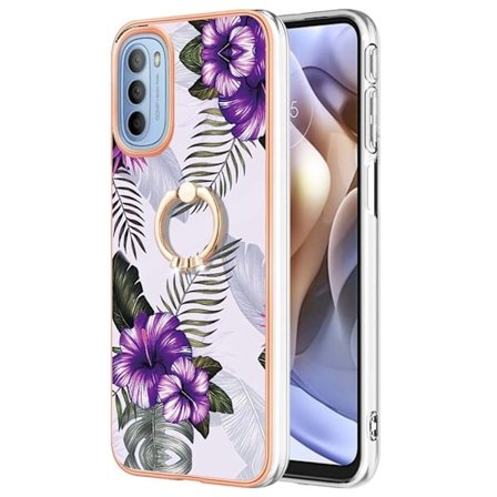 Marmormotiv Motorola Moto G41 / Motorola Moto G31 skal - Lila Blommor