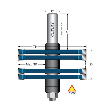 Cobolt 313-760 Fastgørelsesskærer D=76, L1=33, L2=8, Maskintilbehør & forbrugsvarer