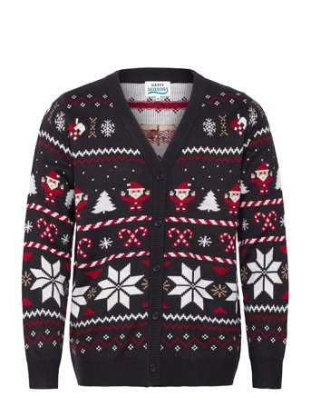 Santa's Christmas Cardigan Black Happy Seasons