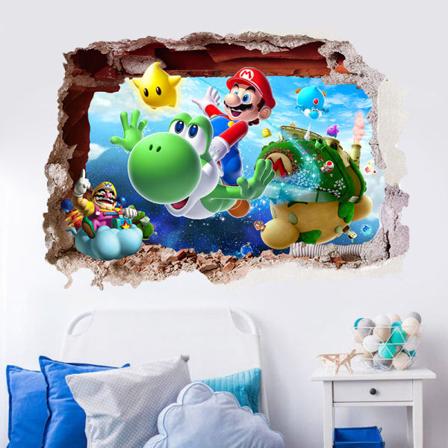 70*50cm Super Mario Bros. Väggklistermärke Avtagbara Väggdekaler för