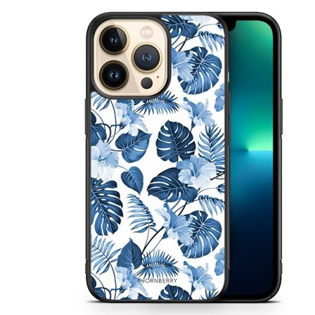Bjornberry Skal iPhone 13 Pro - Blå Blommor