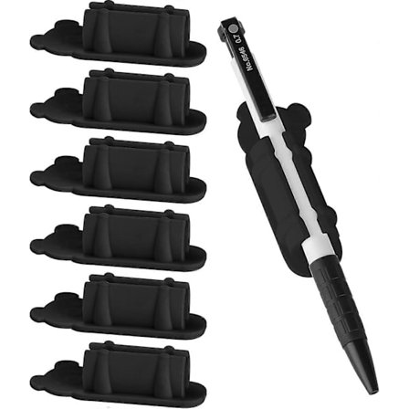 6 stk. Pennholder for skrivebord, selvklebende pennholder for feste på utklippstavle i klasserommet, silikonpennholder og tusjholder for 