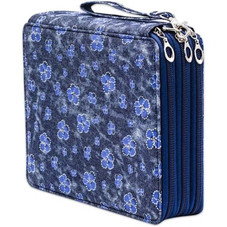 Stort penalhus, 120 rum farvet penalhus Oxford stof pen etui med rum blyantholder til akvarelblyanter