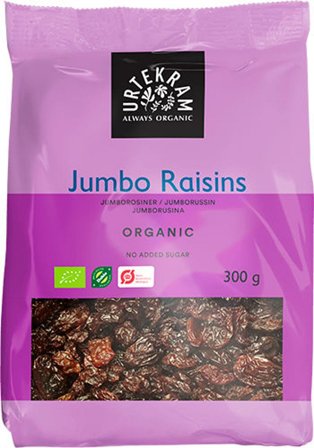 Urtekram Jumbo raisins Ø 300 g, Helse & Madvarer, Tørret Frugt, Rosiner