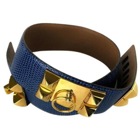 Hermès Vintage, Pre-owned Leather belts Blauw, Dames, Maat:ONE Size